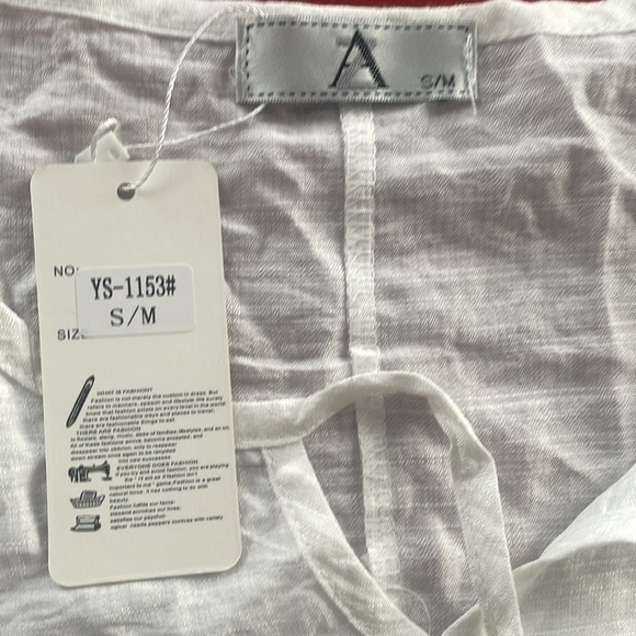AZ blouse white bohemian size s/m - Picture 3 of 3
